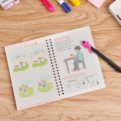 ❗ SANKMAGIC™ - SET DE 4 LIBROS DE CALIGRAFÍA CON TINTA MÁGICA REUTILIZABLE PARA NIÑOS❗